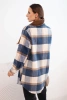 Women's plaid denim shirt blue