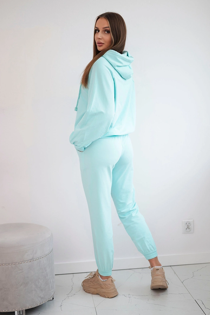 Sweatshirt-Set mit Kapuze in mint