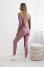 Set with a double stripe dark pink
