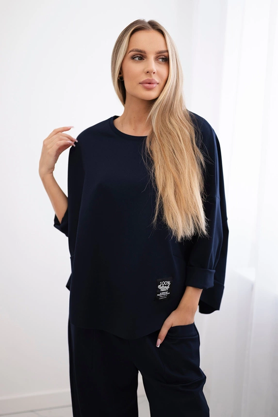 Set Punto Milano Winter Sweatshirt + Hose Marineblau