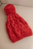 Women's winter wool hat with zirconia and pattern K455 mocha