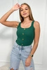 Blouse with straps green