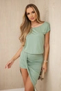 Minzfarbenes asymmetrisches Kleid