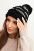 Women's winter wool hat with zirconia K453 graphite