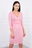 Dress fitted with a cut under the bust powdered pink