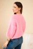 Women's short-sleeve mohair sweater pink