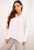 Elegant women's viscose shirt with decorative buttons white