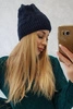 "Anna" vilnonė kepurė K238 tamsiai mėlyna