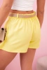 Damen-Rockshorts mit Falten und Gürtel gelb