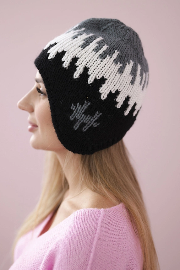 Women's cap Nikol K405 dark grey+white+black