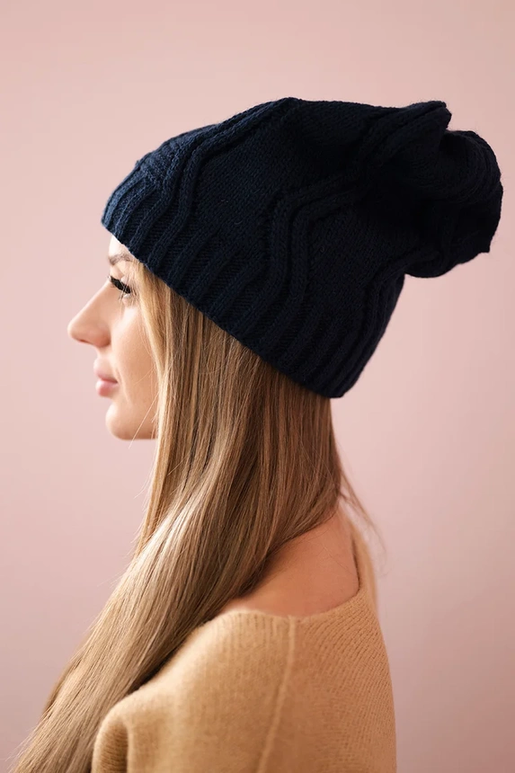 Vilnonė kepurė Sylwia K244 navy blue