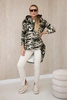 Sweatshirt with long back camo khaki+ecru