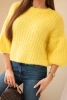 Women's mohair sweater with short sleeves yellow