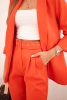 Elegantiškas švarkelių ir kelnių rinkinys oranžinės spalvos