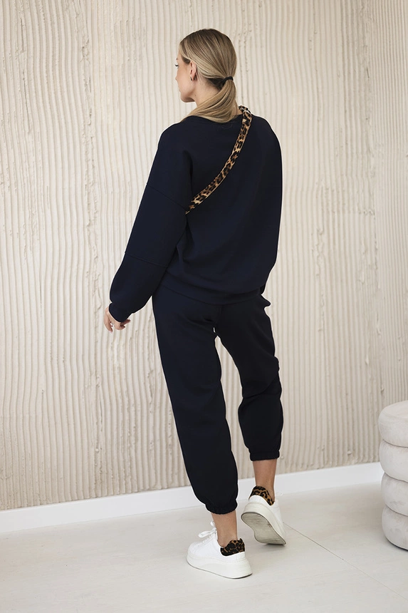 Set sweatshirt + pants buttery fabric navy blue