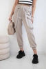 Trousers with decorative stripes  buttery-fabric dark beige