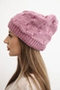 Women's winter hat made of wool with decorative weave K451 purple