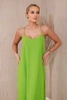 Длинное платье на бретелях светло-зеленый