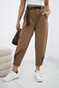 Punto trousers with leg closure camel