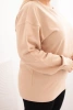 Women's Plus Size Loop Sweatshirt Basic Cotton with Round Neck beige