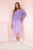 Pleated dress with an openwork sweater violet