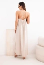 Long dress with straps dark beige