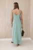 Muslin dress with straps dark mint