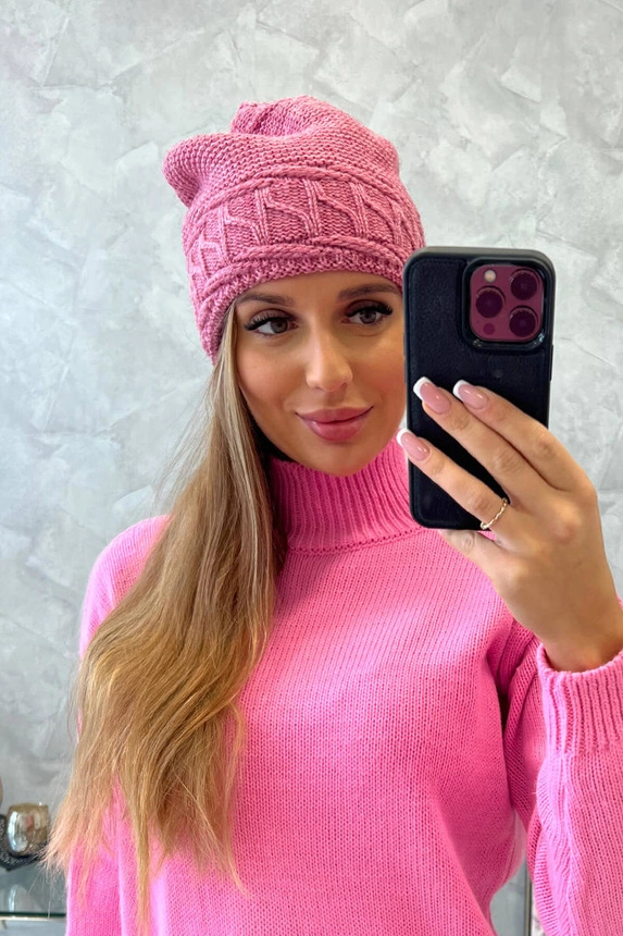 Moteriška kepurė Aniela K338 dark pink