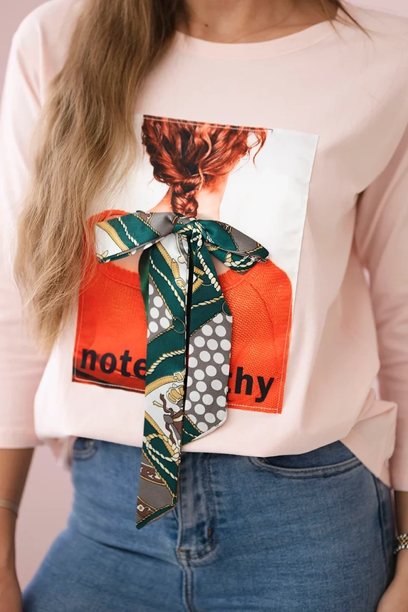 3D-Grafikbluse Noteworthy puderrosa