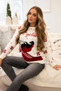 Christmas motif sweater ecru