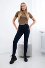 Cotton trousers with back pockets navy blue