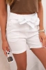Women's shorts with bow and frills white