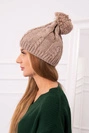 Cap with fleece Stefania K278 dark beige
