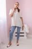 Short-sleeved cotton shirt beige