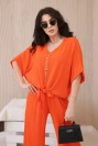 Blusenset mit khakifarbener Hose Orange