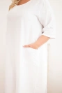 Women's Plus Size Viscose Dress with Pockets Short Sleeve white