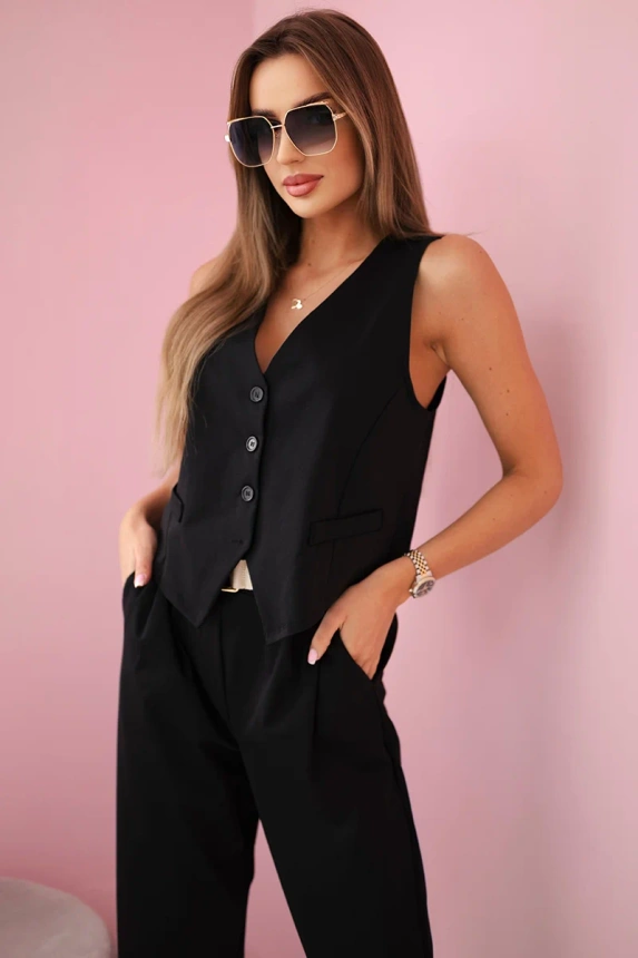 Vest + pants set black