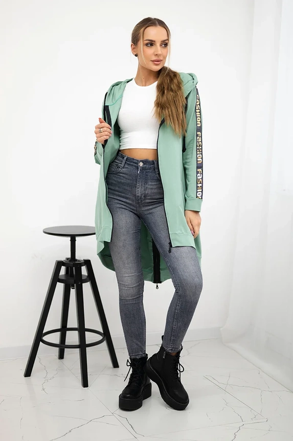 Sweatshirt with zip at the Dark mint