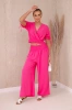 Комплект брюк из двух частей, блузка розовый