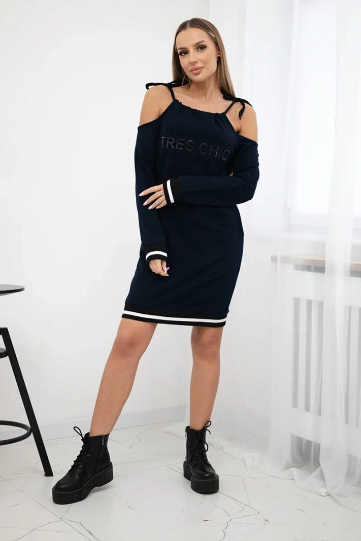 Dress Tres Chic navy blue
