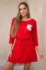 Dress with sequin pocket red