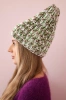 Women's cap Lora K312 green + brown