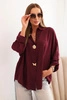 Women's shirt with viscose, decorative buttons, and collar plum