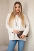 Viscose sweatshirt with pendant light beige