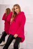 Padded sweatshirt with long back and hood fuchsia