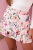 Women's skirt-shorts with flowers ecru 