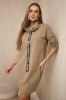 Dress with tie camel