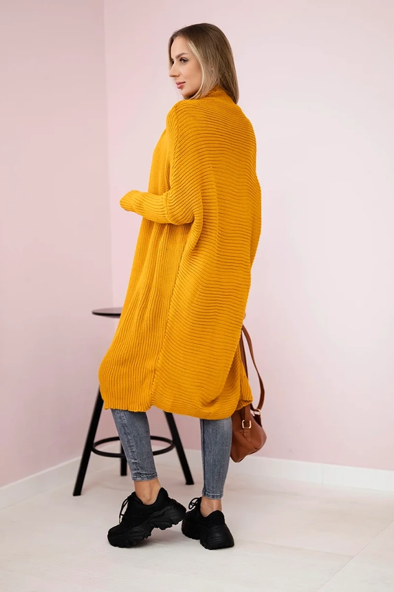 Sweater with batwing sleeve mustard