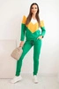 Women's tracksuit set with V-neck green