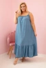 amenkleid in Plus Size mit Trägern und Rüschen Jeansstoff